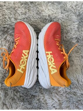 Hoka Orange and Yellow Gradient Running Shoes
